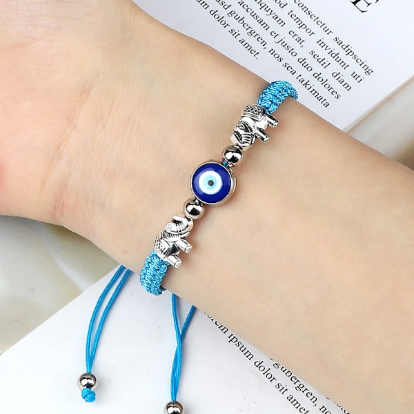 Nytt Evil Eye flätat armband Lucky Röd Svart Färg Tråd Coup A2