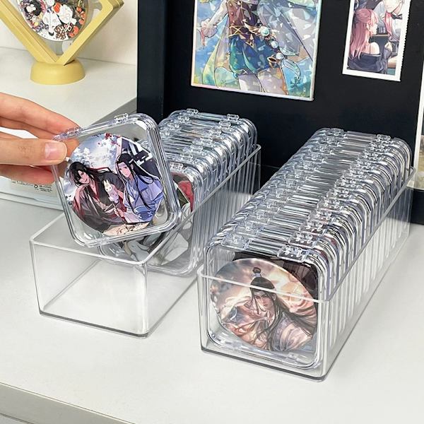 Mini oppbevaringsboks gjennomsiktig firkantet etui for øredobber ringer bh B
