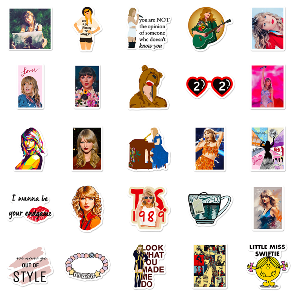 50 ST Taylor Music Album Singer Fashion Stickers Pack DIY Decor A4