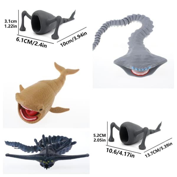 1 kpl 3D-tulostettu toimintahahmo Ghost Leviathan Sea Eater El Gran A3
