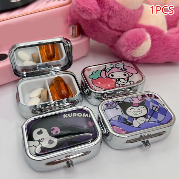 Bärbar Pillbox Smyckeskrin Case Multifunktion H