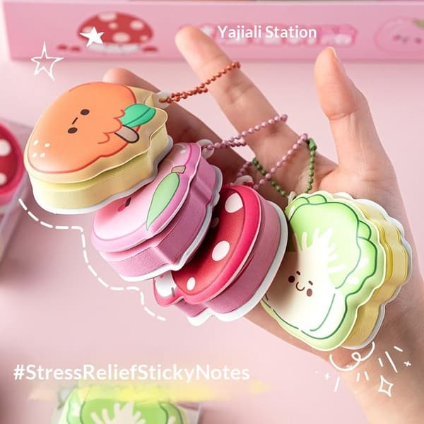 1/4 stk. tegneserie blødt silikoneomslag memoblok papir sticky notes E 4pcs