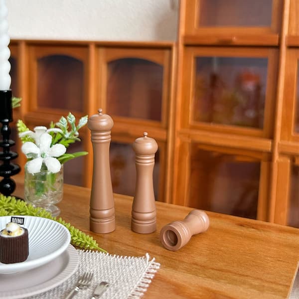 3 st dockskåp legering matlagning pepparkvarn flaska miniatyr M A5