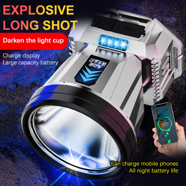 Super Bright oppladbar hodelykt 1200mAh High Power hodelykt white core
