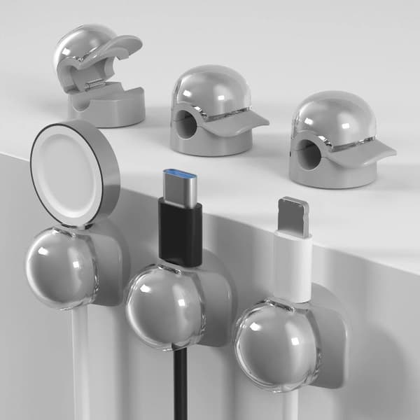 3/6 stk. fjederjusterbar skrivebordskabelorganisator - datakabel H A 3PCS