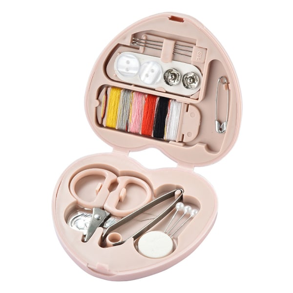 1 boks mini syboks Husholdningsknapp saksestift Oppbevaringsboks T Red Heart-shaped