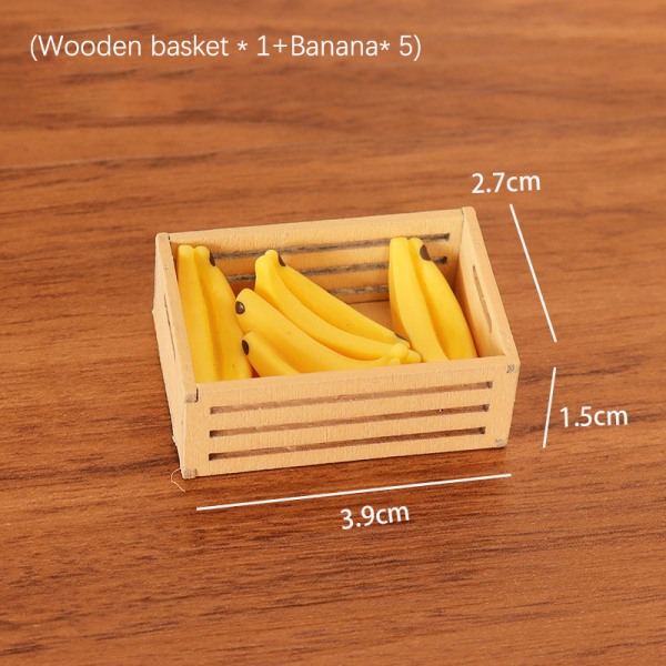 1:12 Dukkehus Miniatyr fruktkurv Sitron Banan Drueoppbevaring A2 6Pcs