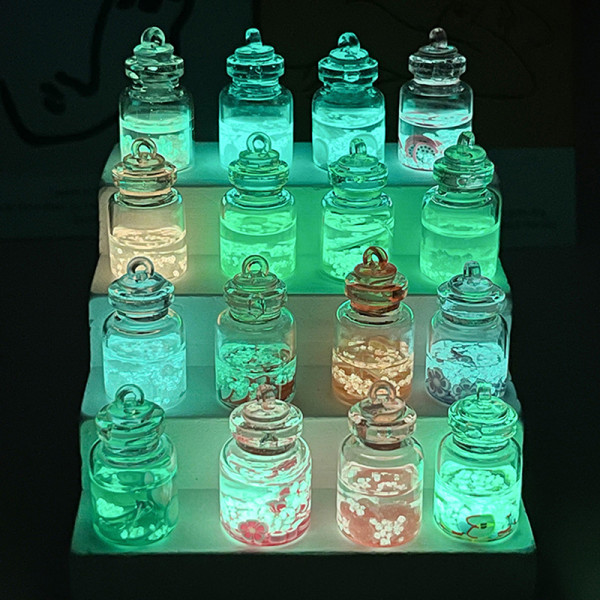 1/5 st Mini Luminous Wishing bottle Home Garden Decor DIY Ornam 5pcs Random
