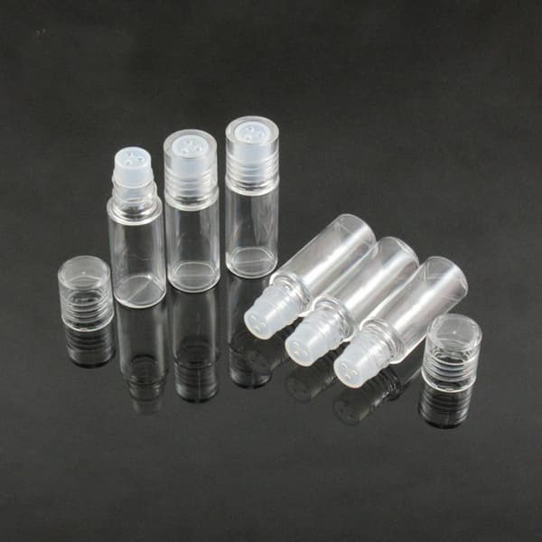5 st Mini Klar 3 ml Tom Lös Puderdosa Plastflaska