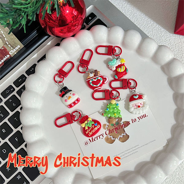e Jultomte Pepparkaksgubbe Hänge Nyckelring Väska Dekoration C A2