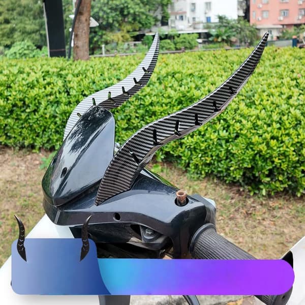 2 stk bil 3D dragehorn takdekor biltilbehør med 3D okseh Silver
