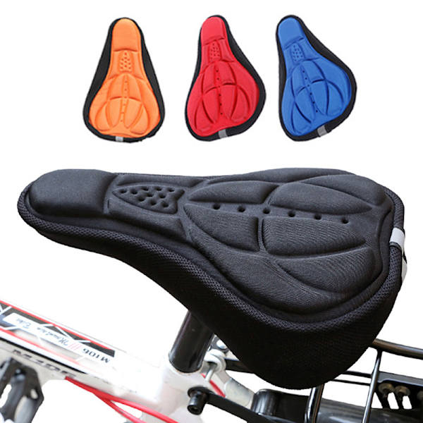 Myk 3D polstret sykkelsykkel MTB sykkelsetetrekk Pute Spon Black