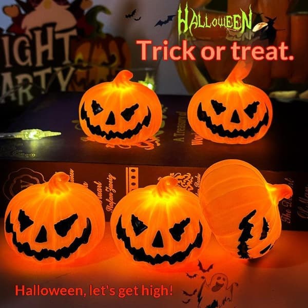 1/3 pakke Halloween LED græskarlys Varm glød Ansigt design Fo A1