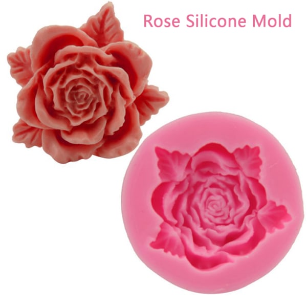 Bloom Rose Silikonkake 3D Blomster Fondant Form Cupcake Candy C