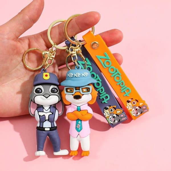 Tecknad Zootopia Nyckelring e Judy Nick PVC Figur Nyckelring Baksida A8