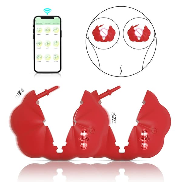 Silikonnippelklämma Vibrator Masturbator Nipple Clips Elektrisk
