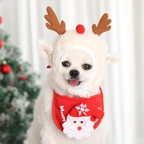 Julehat til kæledyr - Kat og Hund - Tegneserie Cosplay Kostume til Fest A5