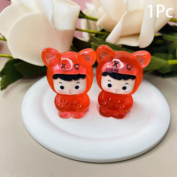 1 kpl Valoisa Piirretty Mikrokoriste Miniatyyri Ruukku Koriste Red