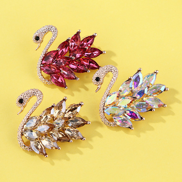 Alloy Crystal Swan rintakoru Crystal Animal rintakorut Puku kaulus P A2