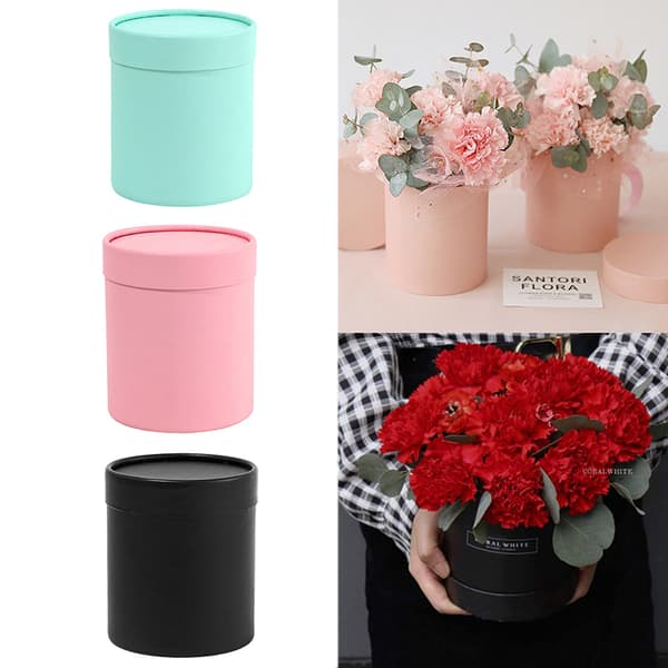 Blomlåda 12cm Rund Kartong Presentaskar Bröllopsfest Ros F Black