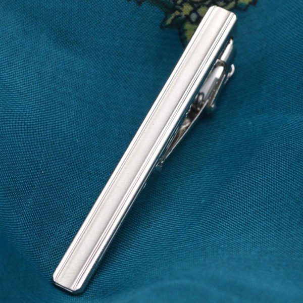 1 st silverfärgad slipsnål slipsklämma för män bröllopsslips T 6