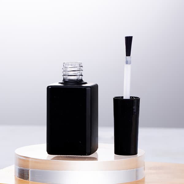 1 st 15 ml tomma DIY nagellacksflaskor fyrkantiga glasflaskor med Black