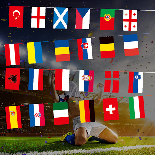 2024 EM-fotbollsmästerskap Vimplar Flaggor Europeiska Flaggor 14x21cm