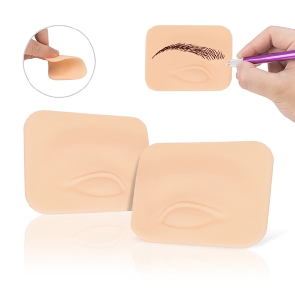 1Pair 3D  Practice Skin Permanent Eye Makeup Silicone Skin Trai