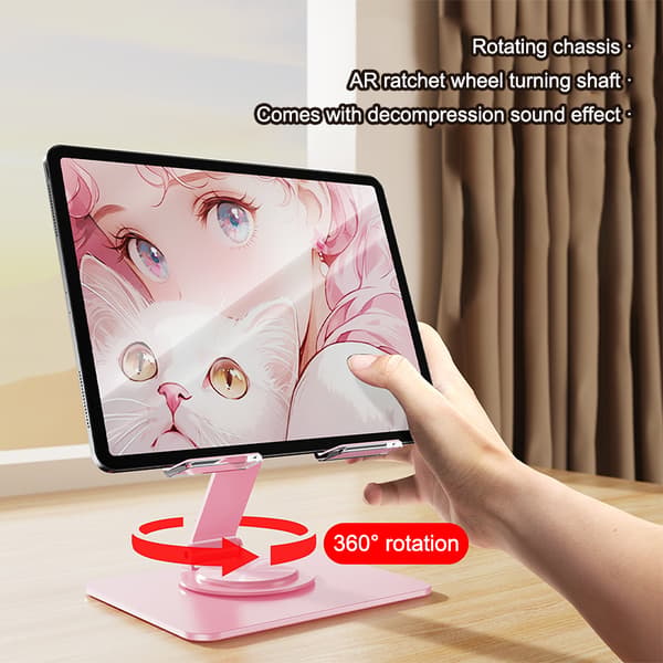 Klar Akryl 360° Roterbar Tablet Stand Foldbar Desktop Telefonholder A2