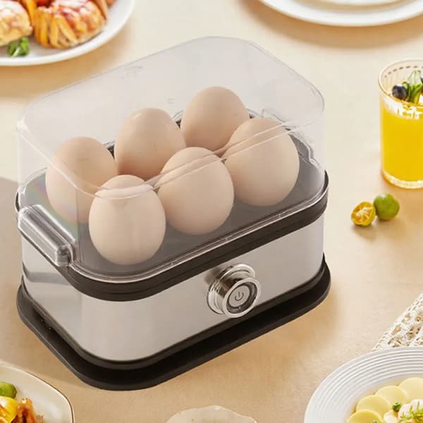 Eggkoker i rustfritt stål med automatisk avstenging, rask eggkoker A1