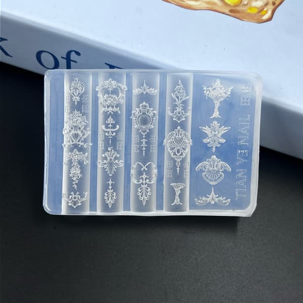 3D Barok Engel Negleform Silikone Neglekunst Charms DIY Værktøj Te E