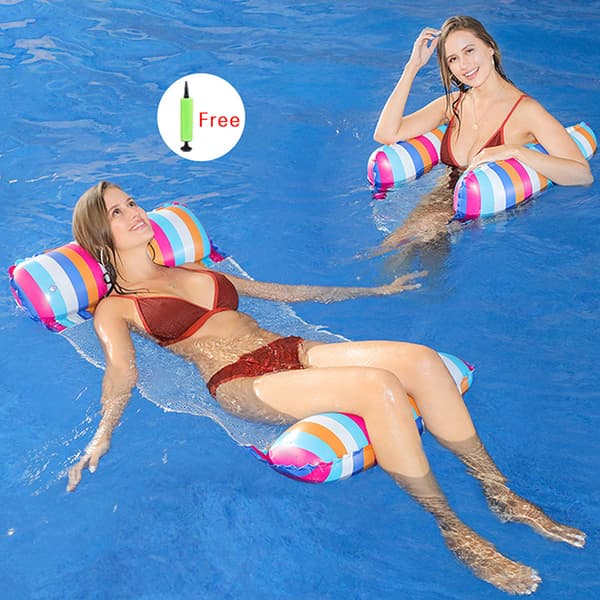 Kokoontaittuva kelluva vesiriippu, jossa täyttö Float Lounger Inf Rose red