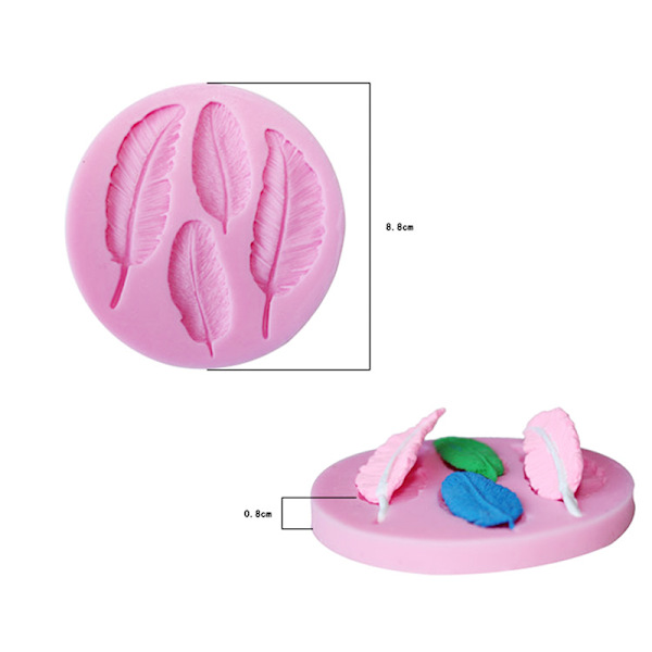 Fation DIY 3D-kakedekorerende fjærformet fondantsukkerkake