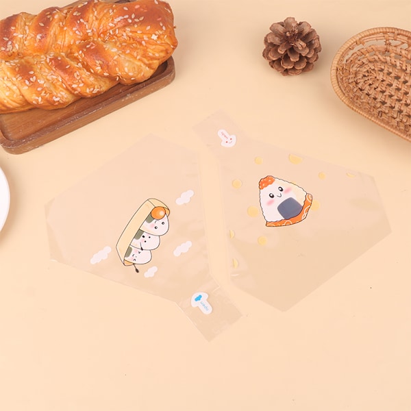 50Pcs Lovely Cartoon For Triangle Rice Ball Packaging Bag Rice