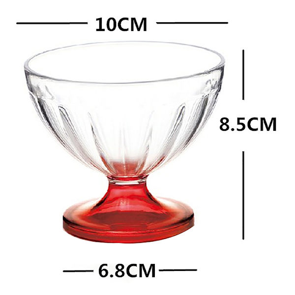 250 ml salatskål for Dessert Mill Shake Goblet Glass Preget I Red