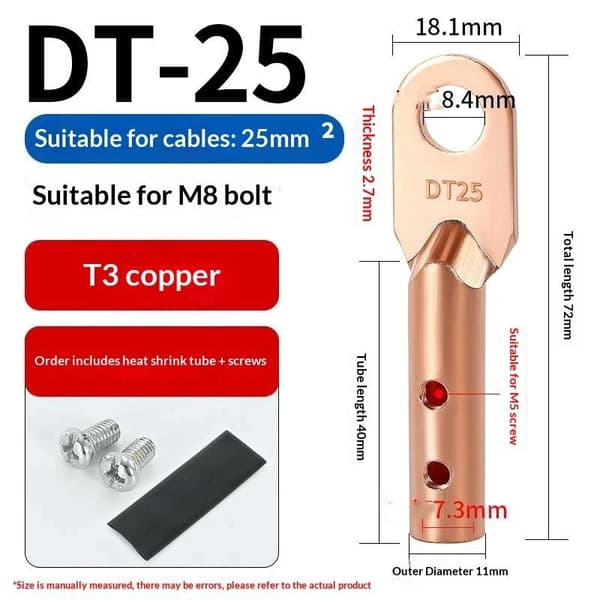 Kabel Koppar Skruvfast Koppartråd Nos Koppar Aluminium Tran DT50