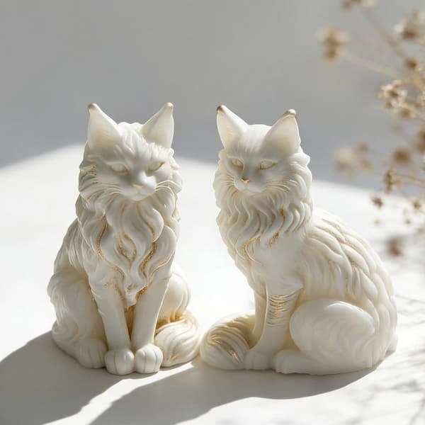e Maine Coon katt silikonform DIY duftlys voks gips C A4