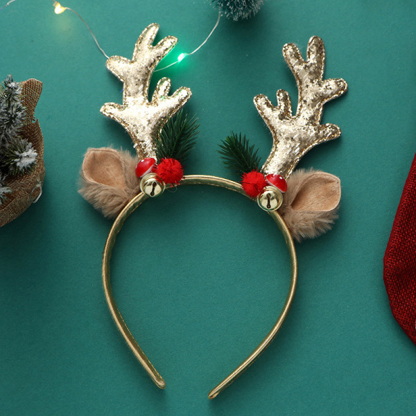 Christmas Hair Hoop Girls Pehmo poronsarvet Deer Ear Chris Green