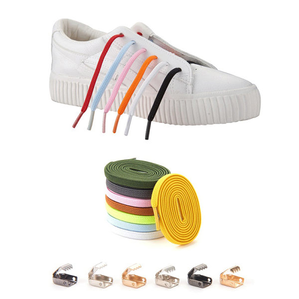 1Sett No Tie Elastisk skolisser m/skospenne Fritidssneakers U White