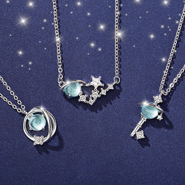 Muoti Fantasia Starry Planet kaulakoru Universe Star Key Pendan C