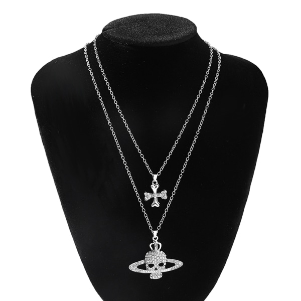 Retro Planet Universe Key Halskjede n Women's Hip Hop Silver Col A1