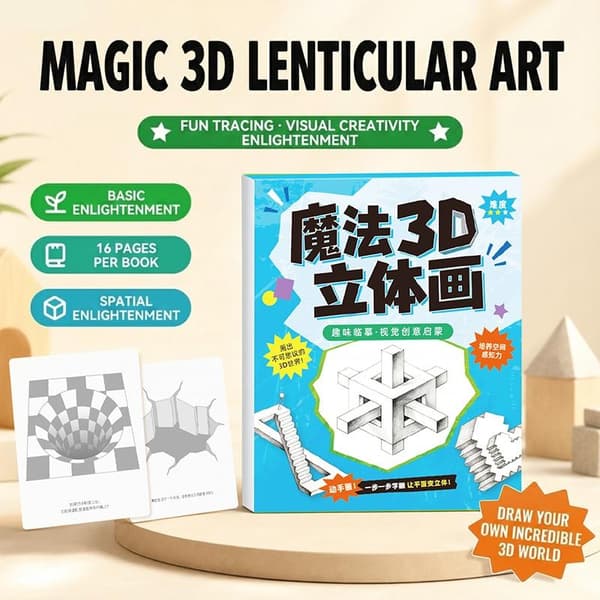 1/3 stk. Magisk 3D Stereo Tegneblok Børn Pædagogisk Doodle Skitse A1 1PCS