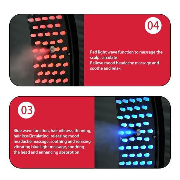 LED elektrisk spray massagekam hårvækst vibration hovedmassage