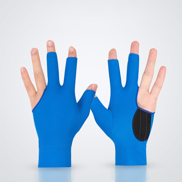 Spandex Snooker Billiard Cue Glove Pool Venstre Hand Åpen Tre Fi Blue 1PC Left Hand