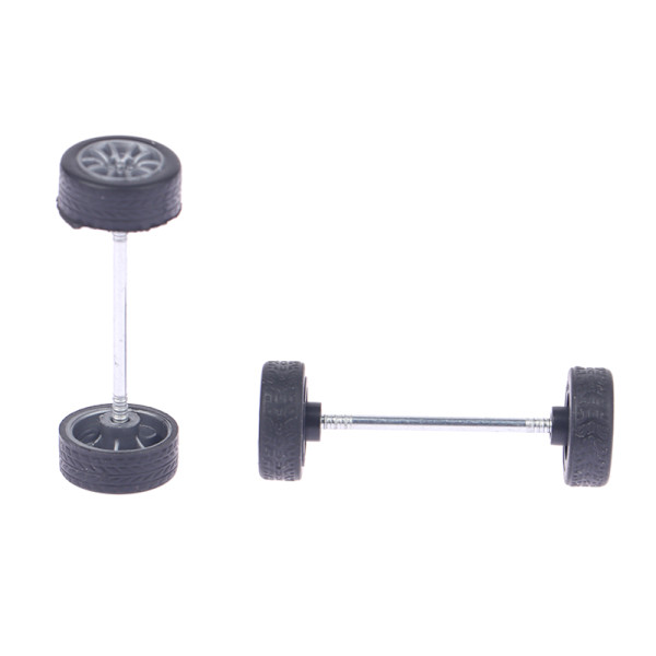 1Set 1:64 Bilhjul för Hotwheels Gummitäck med hjulaxel 2#-1Set