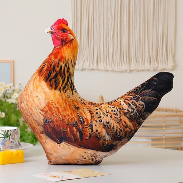 Naturtro Hane Plys Pyntepude Levende 3D-print Blød Fluffy A2