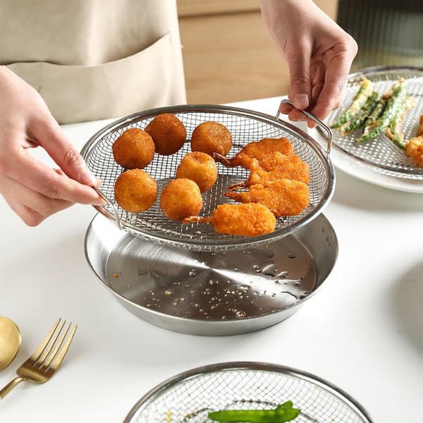 1/2 stk. oliesi med bakke i rustfrit stål, friture-si A2