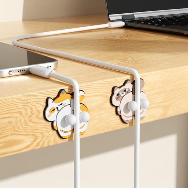Mini skrivebordskabelorganisator for smarttelefonhodesettlading A2