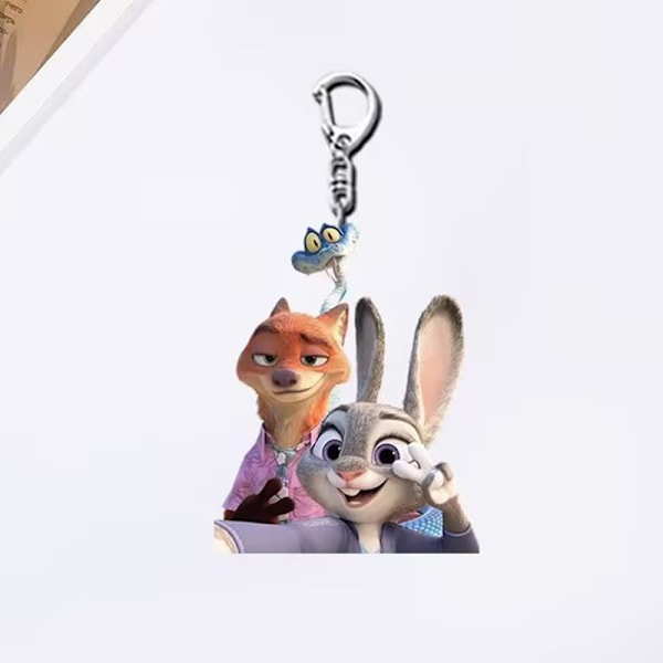 Zootopia Animation Perifer Nyckelring Tecknad Judy Nick e Väska A7