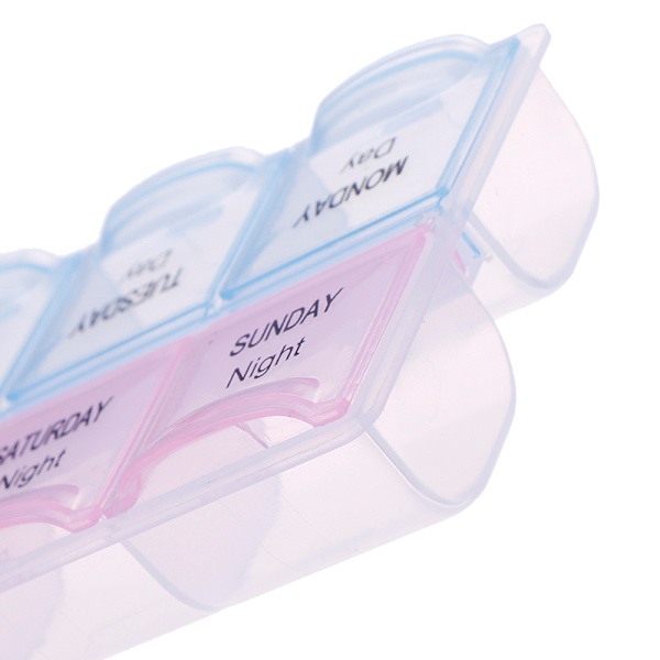 1 stk 7-dagers pilleboks Medisin Tablettdispenser Organizer Weekly S